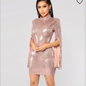 Long sleeve sequin dress